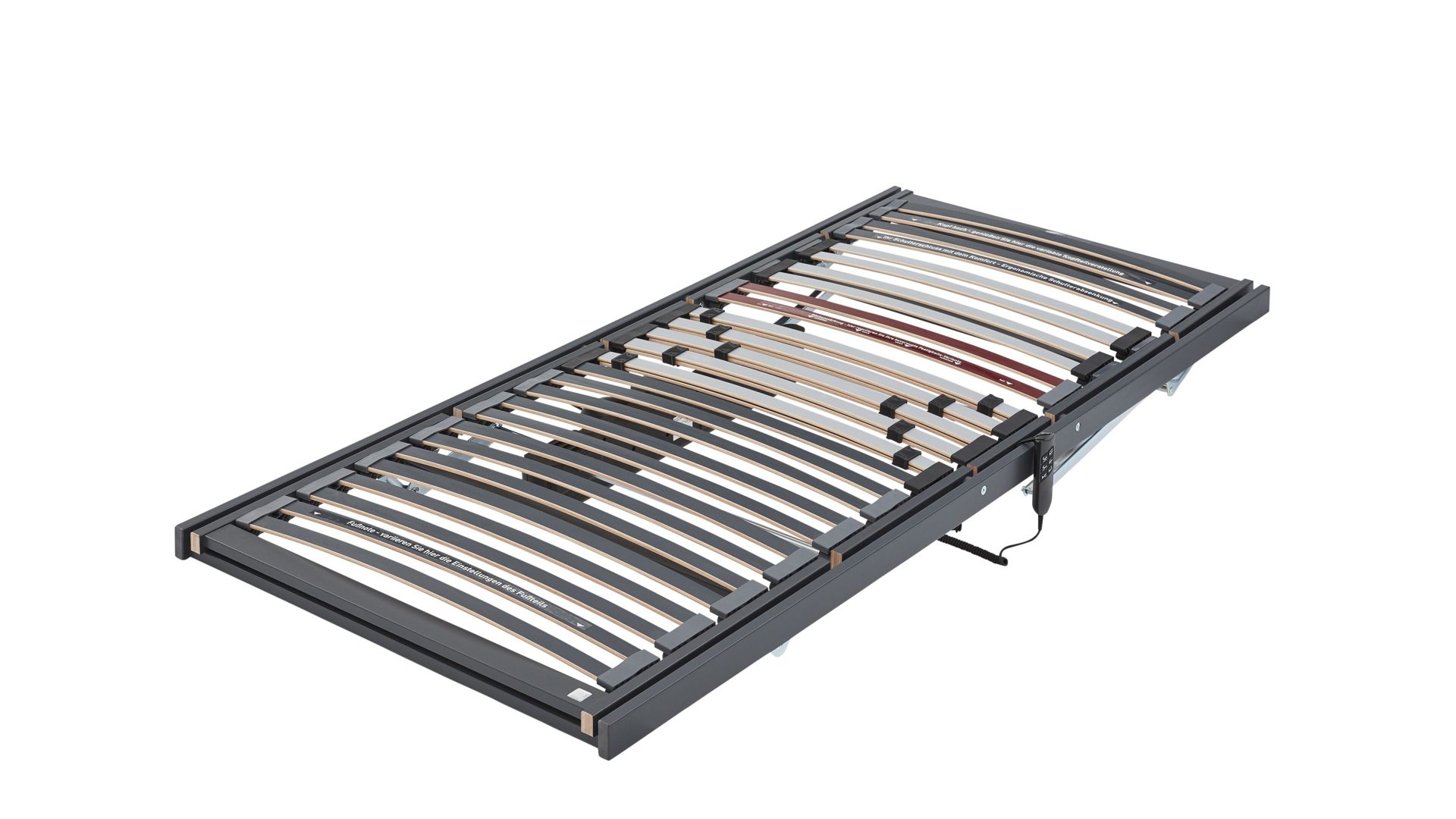 Lattenrost Interliving aus Holz in Grau Interliving Lattenrost Serie 1941 mit Motorfunktionen motorische Rücken- & Fußteilverstellung – Liegefläche ca. 120 x 200 cm