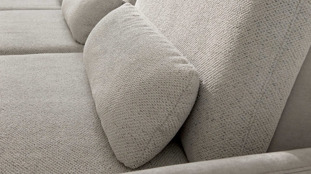 Einzelkissen Interliving aus Stoff in Creme Interliving Sofa Serie 4304 – Nierenkissen ecrufarbener Bezug Macan - ca. 58 x 25 cm