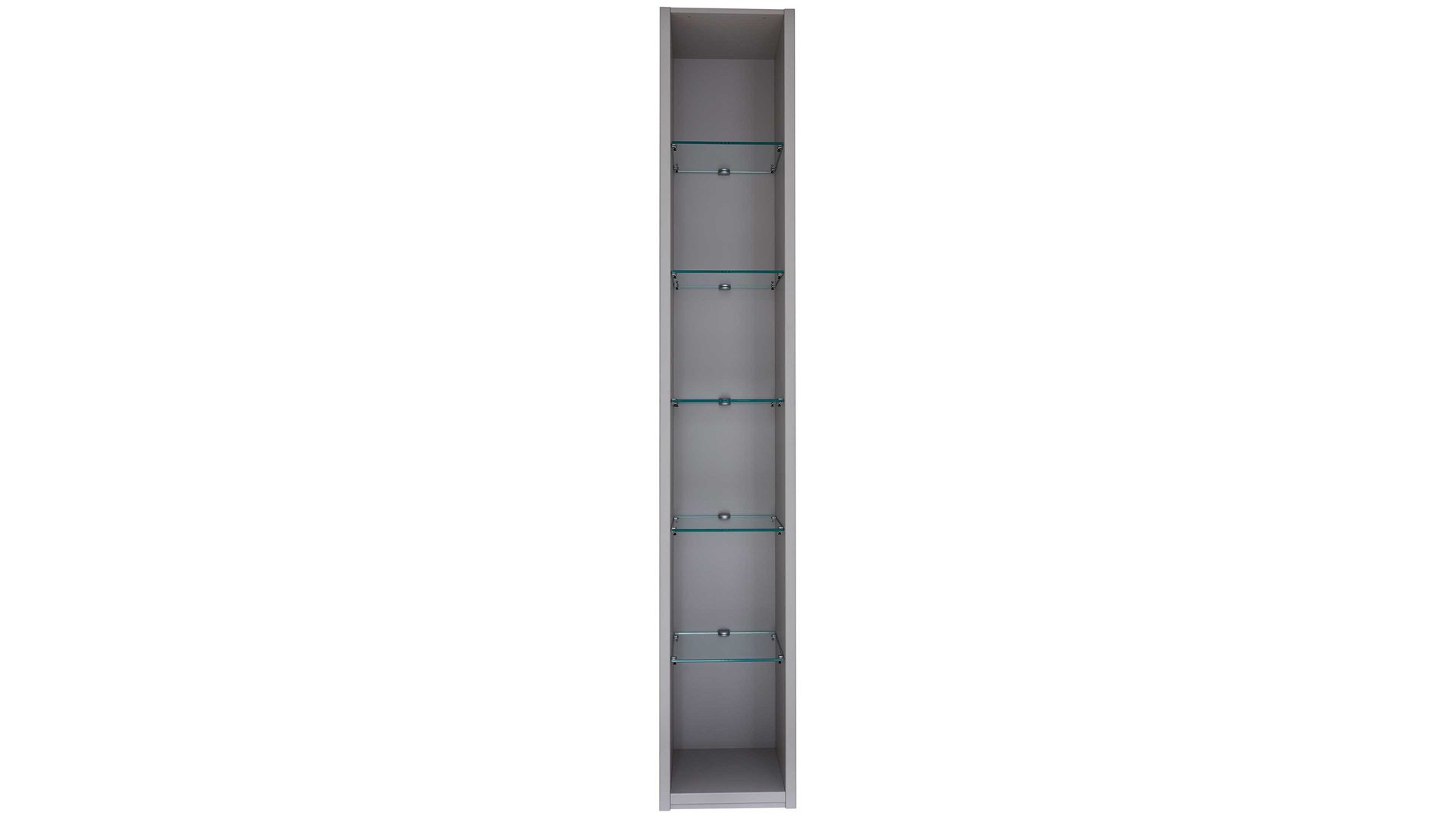 Regal Interliving aus Holz in Grau Interliving Kleiderschrank Serie 1205 – Regal Kieselgrau – fünf Glasböden