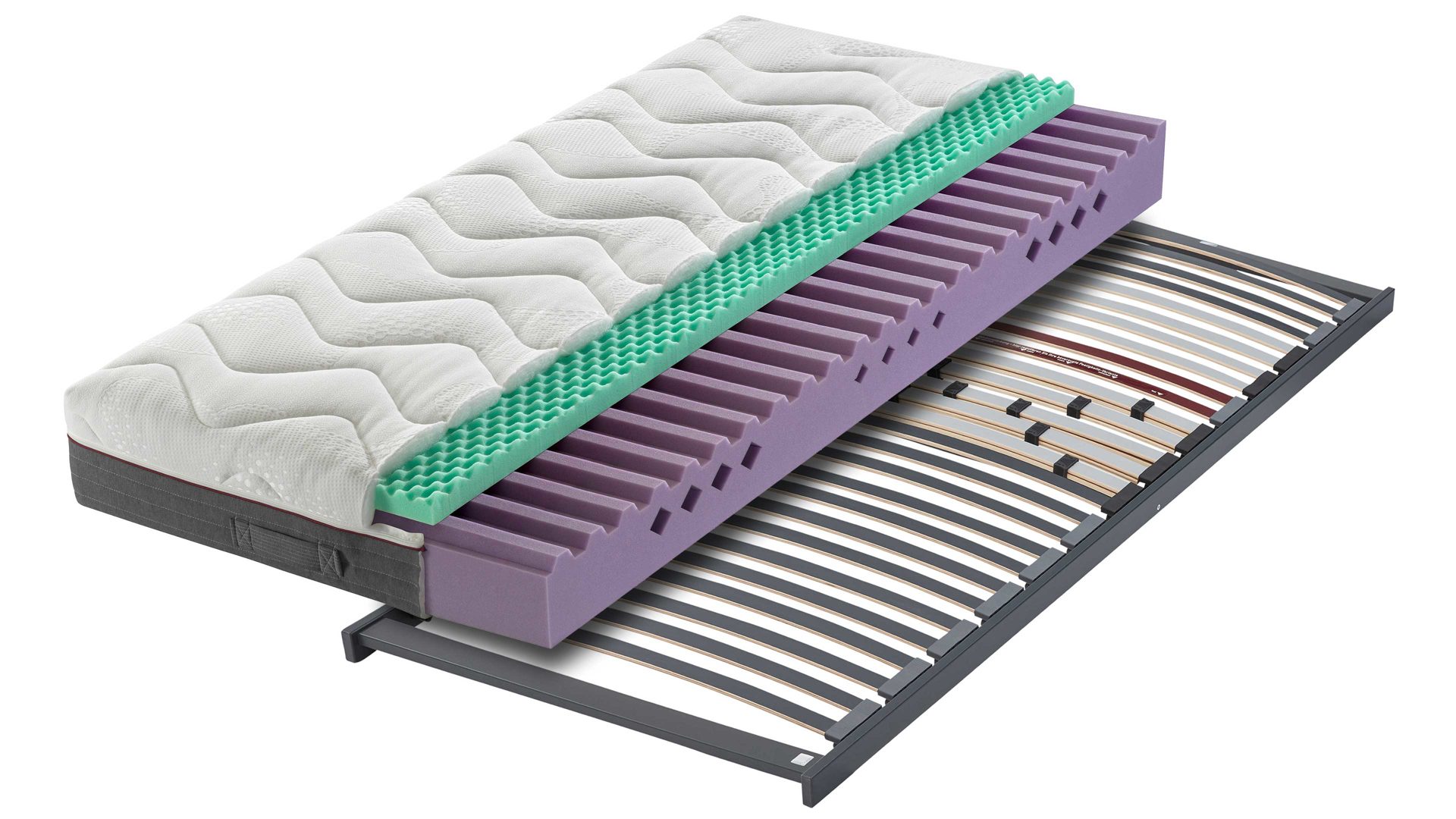 Matratzen-Set Interliving aus Stoff in Weiß Interliving Matratzen-Set 1919 mit Komfortschaummatratze Härtegrad 2 - Liegefläche ca. 90 x 200 cm