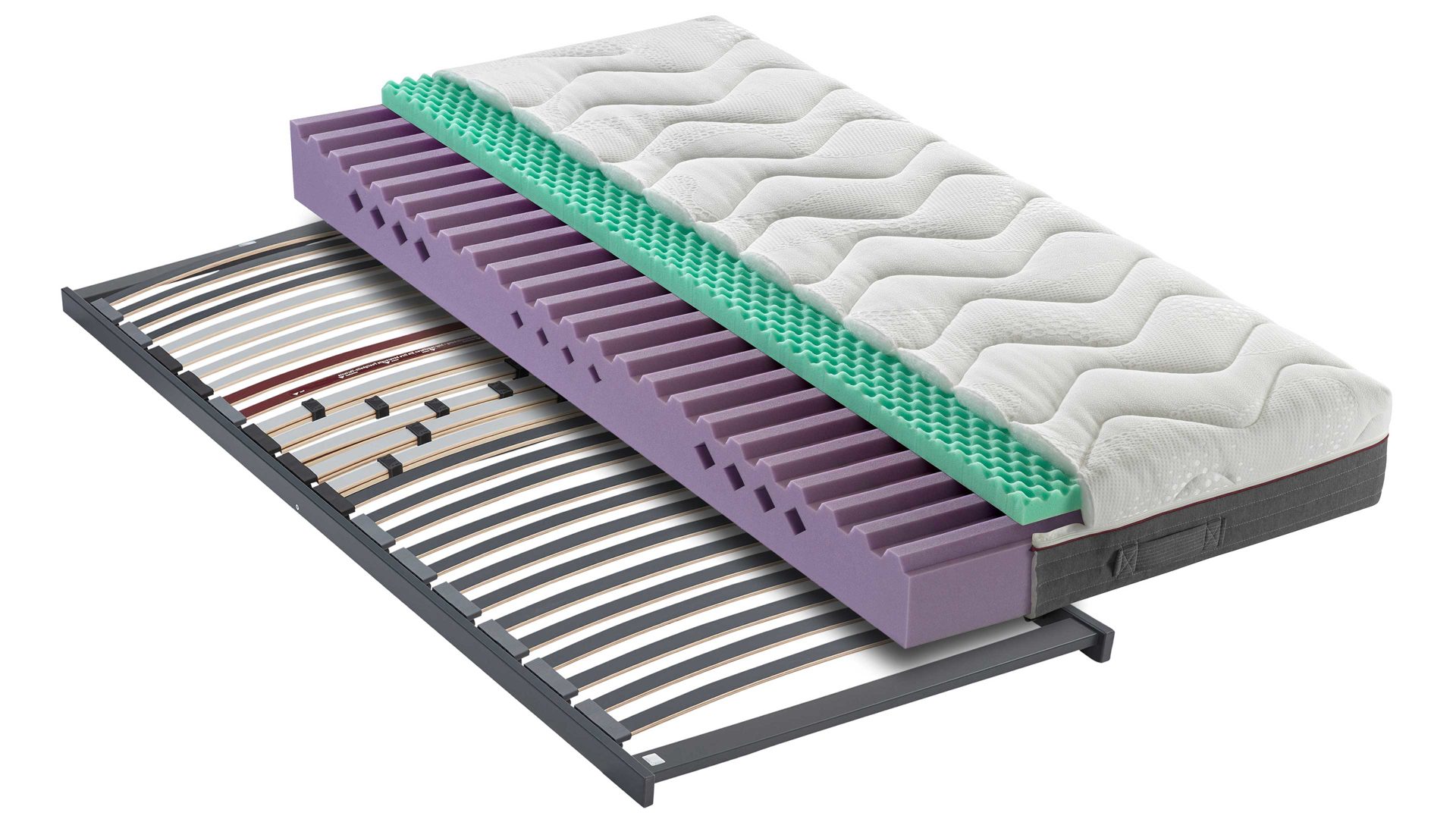 Matratzen-Set Interliving aus Stoff in Weiß Interliving Matratzen-Set 1919 mit Komfortschaummatratze Härtegrad 2 - Liegefläche ca. 200 x 200 cm