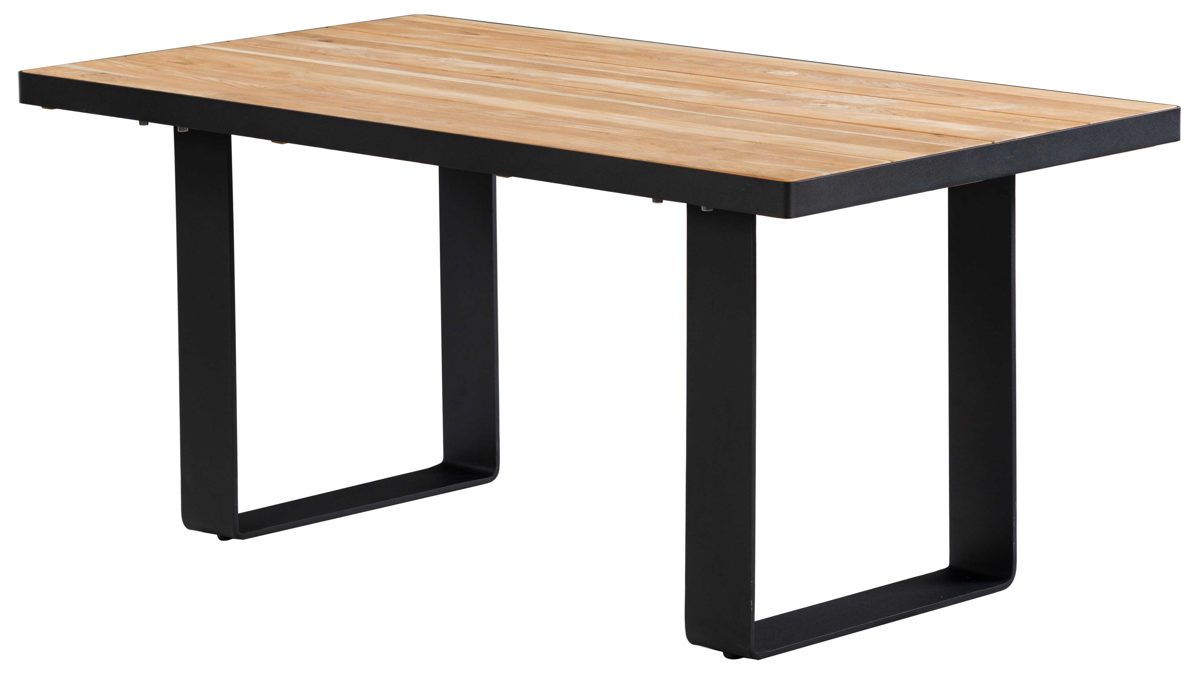 Gartentisch Cosmic collection aus Holz in Holzfarben COSMIC collection Garten Lounge Serie Brian - Esstich Teakholz & schwarzer Stahl - ca. 160 x 110 cm