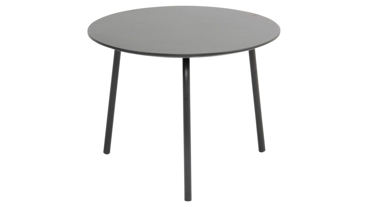 Gartentisch Cosmic collection aus Stein in Schwarz COSMIC collection Garten Lounge Beistelltisch Vienna schwarzer Fibercement & Stahl - Durchmesser ca. 50 cm