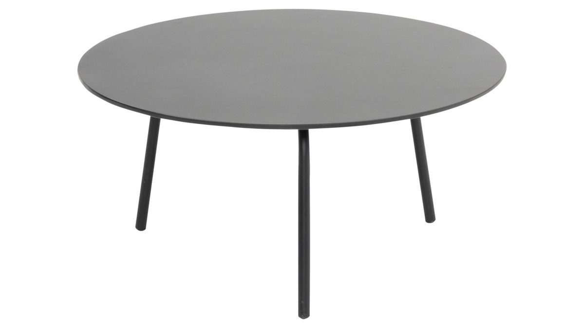 Gartentisch Cosmic collection aus Stein in Schwarz COSMIC collection Garten Lounge Couchtisch Vienna schwarzer Fibercement & Stahl - Durchmesser ca. 70 cm