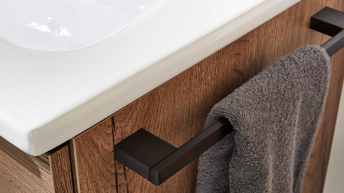 Handtuchhalter Interliving aus Metall in Schwarz Interliving Bad Serie 7402 - Handtuchhalter mattschwarzes Metall