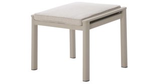 Gartenhocker Interliving aus Metall in Beige Interliving Gartenmöbel Serie 7014 - Gartenhocker mit Kissen beiges TEXTILENE® & taupefarbenes Aluminium