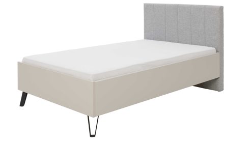 Bettgestell Interliving aus Holz in Hellgrau Interliving Jugendzimmer Serie 1702 - Bettgestell Sandgrau - Liegefläche ca. 120 x 200 cm