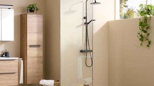 Hängeschrank Interliving aus Holz in Holzfarben Interliving Bad Serie 3730 - Hängeschrank Eiche Sierra - zwei Türen, Höhe ca. 158 cm