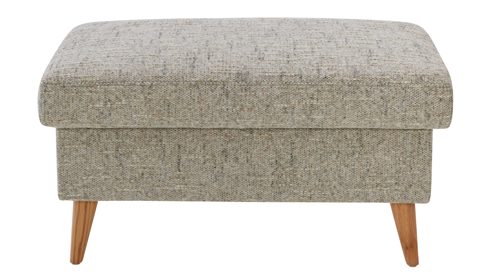 Polsterhocker Interliving aus Stoff in Grau Interliving Sofa Serie 4420 - Polsterhocker mit Holzfüßen grausilberner Bezug LRS 19 – ca. 102 x 65 cm