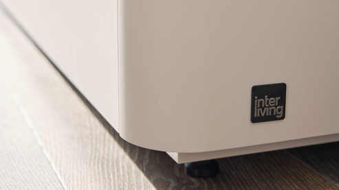 Sideboard Interliving aus Holz in Beige Interliving Wohnzimmer Serie 2035 - Sideboard beiger Mattlack - drei Schubladen, zwei Türen, Länge ca. 200 cm