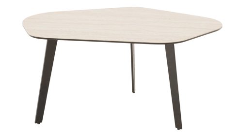 Couchtisch Interliving aus Keramik in Beige Interliving Couchtisch Serie 6231 - Couchtisch travertinfarbene Keramik & schwarzer Stahl - 92 x 65 cm