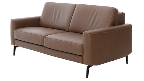 2,5-Sitzer Interliving aus Leder in Braun Interliving Sofa Serie 4066 – 2,5-Sitzer walnussfarbenes Leder Cloudy noce & schwarze Metallfüße – Länge ca. 180 cm