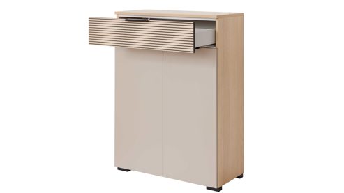 Garderoben-Set Interliving aus Holz in Grau Interliving Garderobe Serie 6015 - Garderoben-Set Steingrau & Eiche - sechsteilig