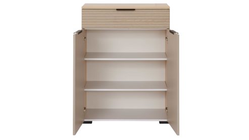 Garderoben-Set Interliving aus Holz in Grau Interliving Garderobe Serie 6015 - Garderoben-Set Steingrau & Eiche - sechsteilig