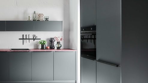 Einbauküche Nolte® küchen aus Holz in Schwarz nolte® Einbauküche Perfect Plus mit Einbaugeräten Schwarz & Red Marble – zweiteilig