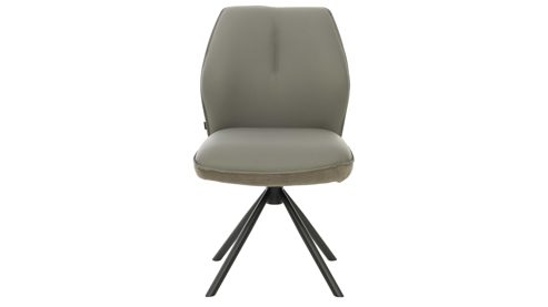 Vierfußstuhl Interliving aus Stoff in Grau Interliving Esszimmer Serie 5116 – Polsterstuhl mit Drehfunktion graue Cord-Lederkombination Fo-Sh & schwarzes Gestell F37