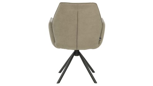 Vierfußstuhl Interliving aus Stoff in Grau Interliving Esszimmer Serie 5116 – Armlehnstuhl mit Motion- & Drehfunktion graue Cord-Lederkombination Fo-Sh & schwarzes Gestell F37