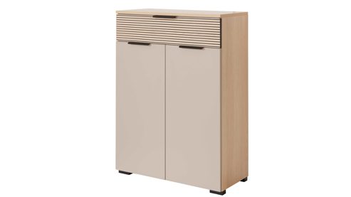 Kombikommode Interliving aus Holz in Grau Interliving Garderobe Serie 6015 - Kombikommode Steingrau & Eiche - eine Schublade, zwei Türen, Breite ca. 110 cm