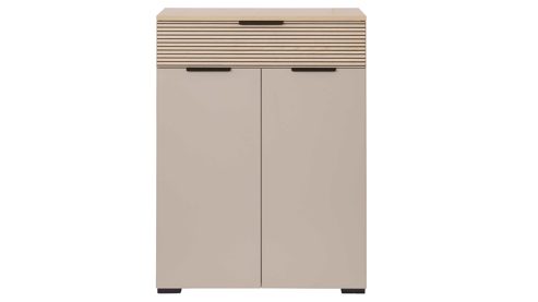 Kombikommode Interliving aus Holz in Grau Interliving Garderobe Serie 6015 - Kombikommode Steingrau & Eiche - eine Schublade, zwei Türen, Breite ca. 110 cm