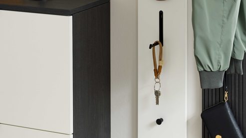 Wandgarderobe Interliving aus Holz in Weiß Interliving Garderobe Serie 6015 - Wandgarderobe Mattweiß - ca. 21 x 180 cm