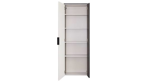 Garderobenschrank Interliving aus Holz in Weiß Interliving Garderobe Serie 6015 - Garderobenschrank Weiß & Mooreiche - zwei Türen, Breite ca. 60 cm