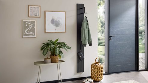 Wandgarderobe Interliving aus Holz in Schwarz Interliving Garderobe Serie 6015 - Wandgarderobe Mooreiche - ca. 21 x 180 cm