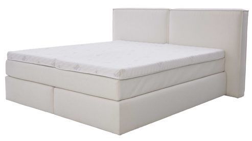 Boxspringbett Interliving aus Stoff in Weiß Interliving Boxspring Bett Serie 1421 elfenbeinfarbener Bezug Alfor 101 - Liegefläche ca. 180 x 200 cm