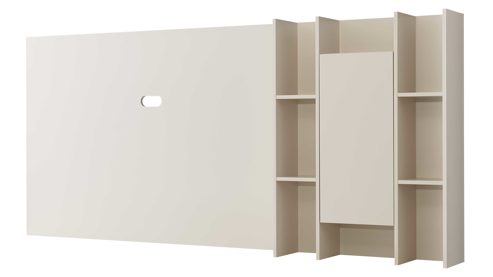 Wohnwand Interliving aus Holz in Beige Interliving Wohnzimmer Serie 2034 - Wohnwand beiger Lack & Eiche - zweiteilig, Länge ca. 270 cm