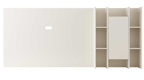 Wohnwand Interliving aus Holz in Beige Interliving Wohnzimmer Serie 2034 - Wohnwand beiger Lack & Eiche - zweiteilig, Länge ca. 270 cm