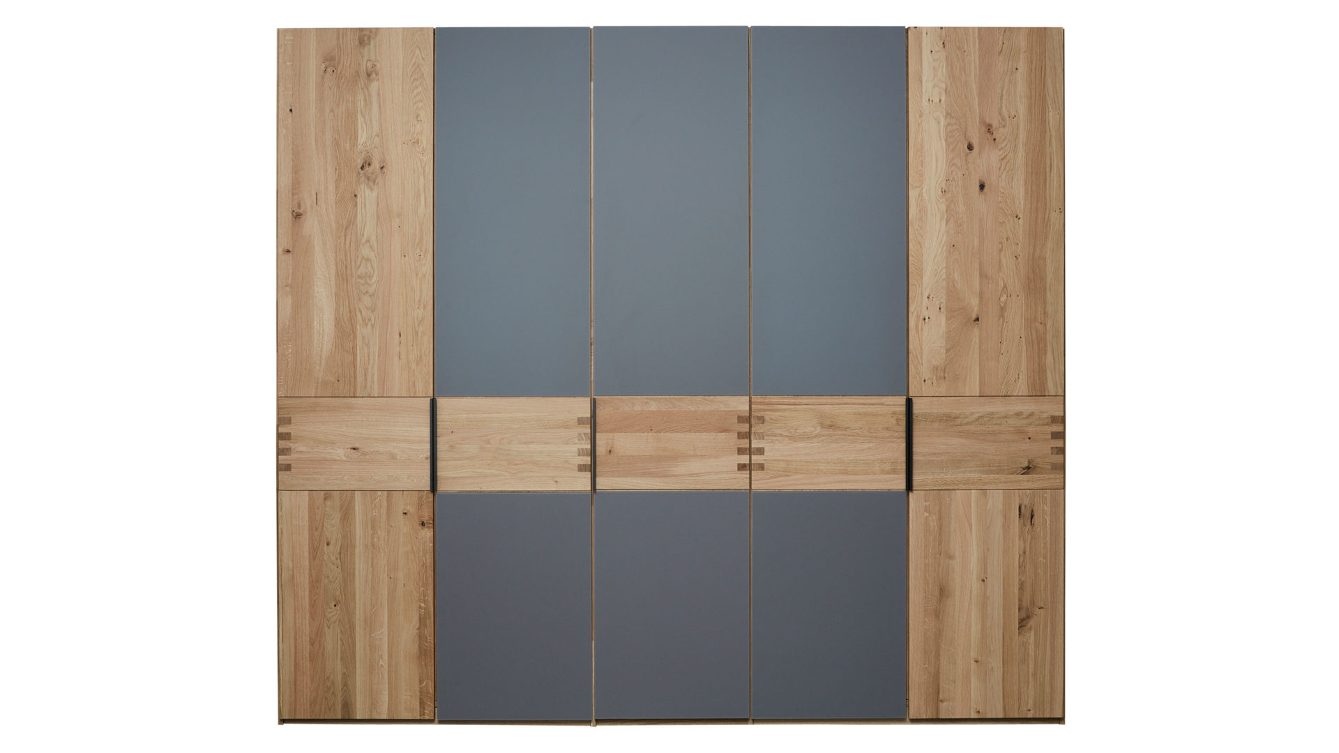 Komplettzimmer Interliving aus Holz in Holzfarben Interliving Schlafzimmer Serie 1015 – Komplettzimmer mit Mattglasfronten Siena & Wildeiche – fünftürig, Liegefläche ca. 160 x 200 cm
