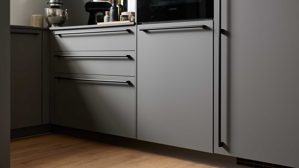 Einbauküche culineo® aus Holz in Dunkelgrau Culineo® Einbauküche C357 mit SIEMENS Einbaugeräten Schiefergrau - Stellfläche ca. 250 x 275 cm