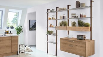 Einbauküche Nobilia® aus Holz in Holzfarben nobilia® Einbauküche Structura mit gorenje Elektrogeräten Eiche Havanna & Alpinweiß - dreizeilig