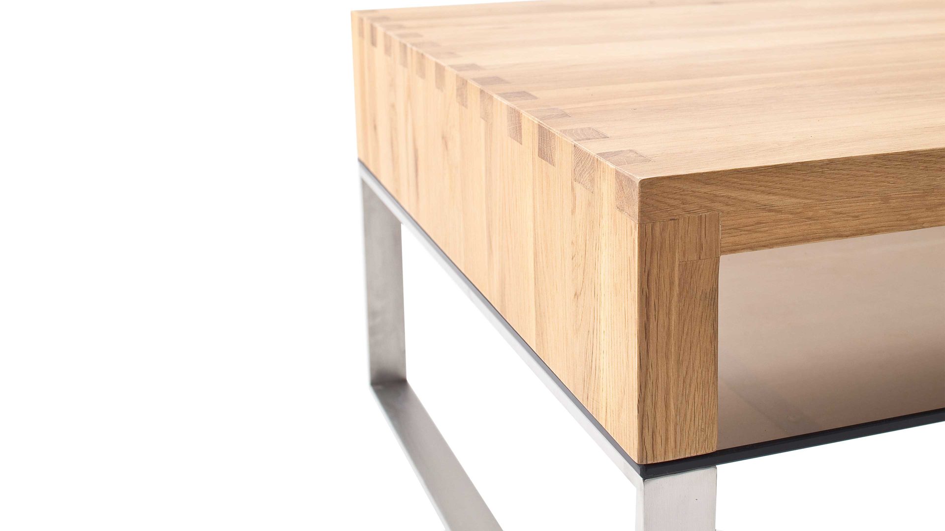 Couchtisch A better place furniture aus Holz in Holzfarben Couchtisch Hilary Asteiche & Metall – ca. 110 x 70 cm