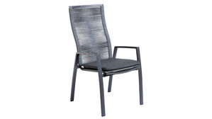 Gartenstuhl /-sessel Interliving aus Kunstfaser in Anthrazit Interliving Gartenmöbel Serie 7011 - Armlehnstuhl anthrazitfarbenes Rope, TEXTILENE® & Aluminium