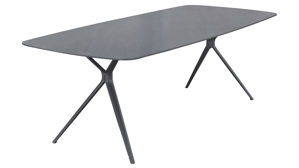 Gartenmöbel-Set Interliving aus Metall in Grau Interliving Gartenmöbel Serie 7012 - Essgruppe mit Diningsesseln hellgrauer Olefin-Teddybezug, Rope, gesinterter grauer Stein & anthrazitfarbenes Aluminium