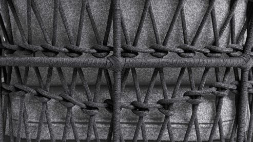 Gartenmöbel-Set Interliving aus Kunstfaser in Grau Interliving Gartenmöbel Serie 7013 - Loungemöbel-Set grauer Olefin-Teddybezug, Rope & Aluminium - dreiteilig