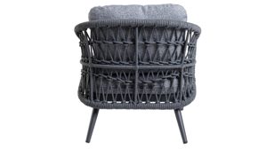 Lounge-Gruppe Interliving aus Kunstfaser in Grau Interliving Gartenmöbel Serie 7013 - Loungemöbel-Set grauer Olefin-Teddybezug, Rope & Aluminium - dreiteilig