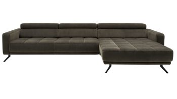 Ecksofa Interliving aus Stoff in Dunkelgrün Interliving Sofa Serie 4303 – Ecksofa olivfarbene Wirkware Salsa - Stellfläche ca. 323 x 190 cm