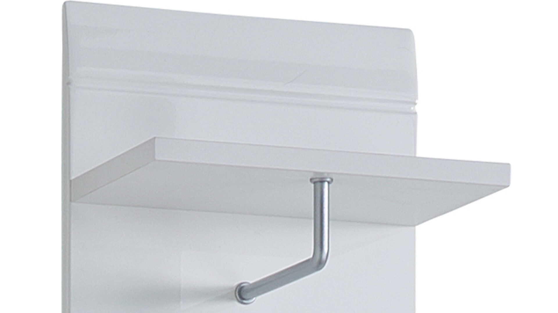 Wandgarderobe Germania i.i. aus Holz in Weiß Wandgarderobe Adana als Dielenmöbel weiße Hochglanzoberflächen - ca. 30 x 152 cm