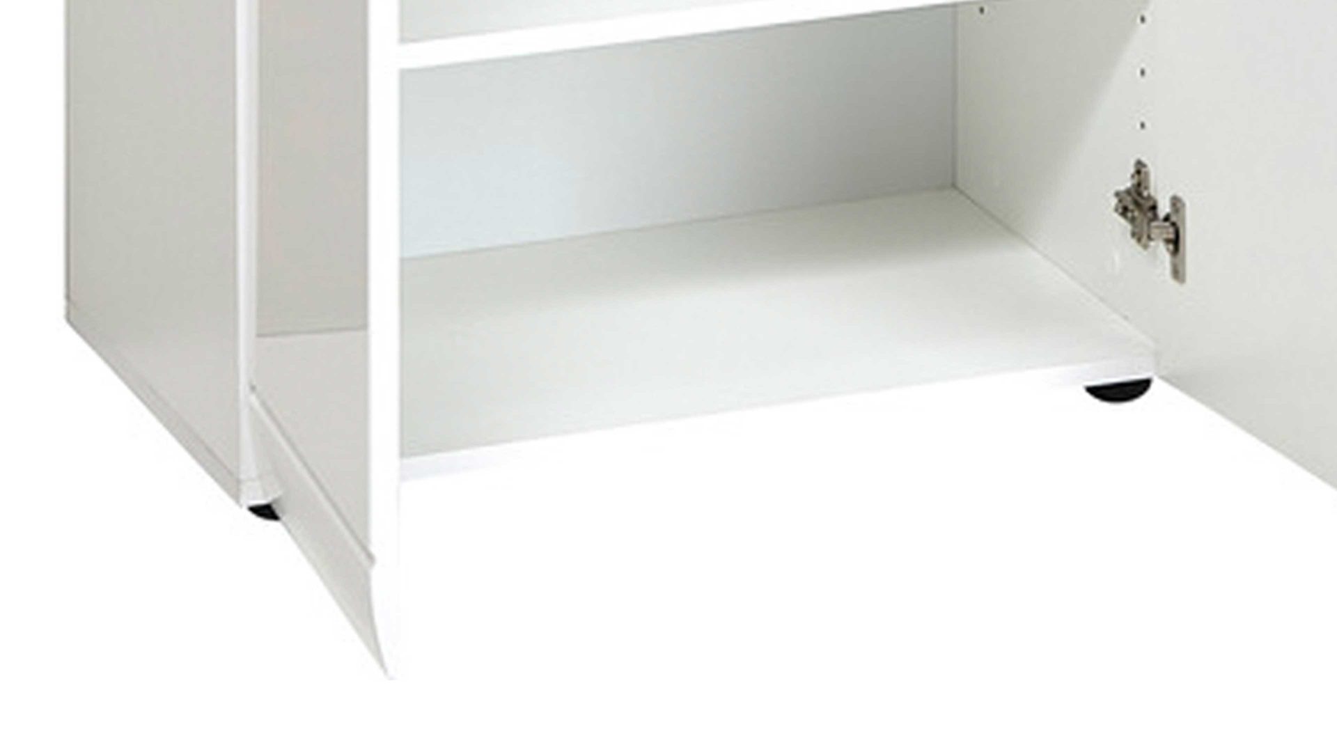 Garderobenschrank Germania i.i. aus Holz in Weiß Garderobenschrank Adana als Dielenmöbel weiße Hochglanzfronten & Kunststoffoberflächen - zwei Türen