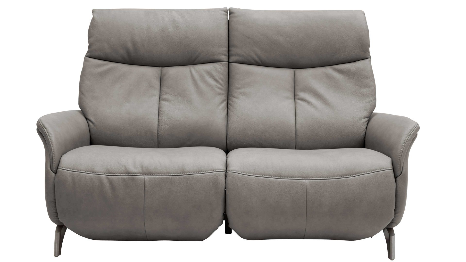 Zweisitzer Interliving aus Leder in Grau Interliving Sofa Serie 4211 – Zweisitzer titanfarbenes LongLife-Leder & Edelstahlfüße – Länge ca. 140 cm