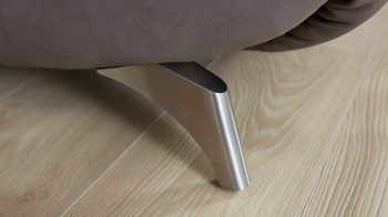 Zweisitzer Interliving aus Leder in Grau Interliving Sofa Serie 4211 – Zweisitzer titanfarbenes LongLife-Leder & Edelstahlfüße – Länge ca. 140 cm