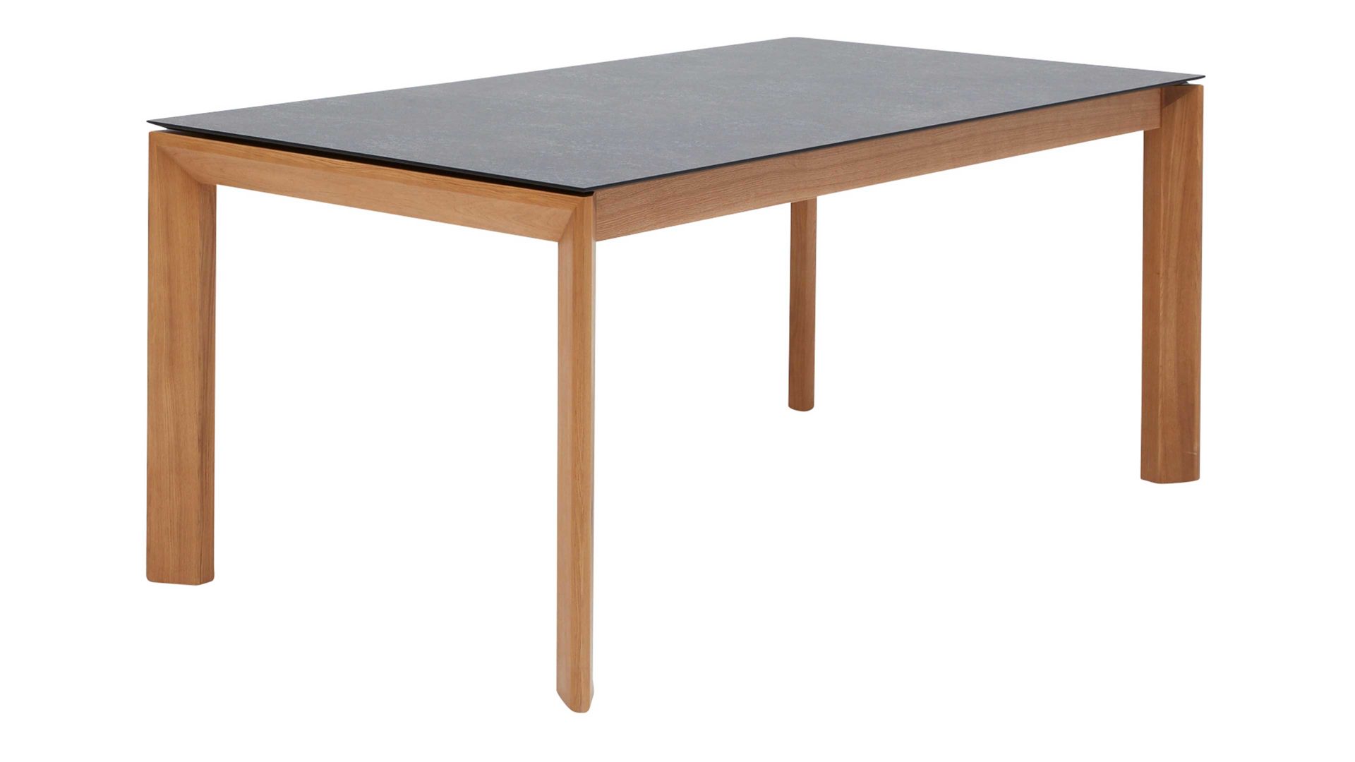 Auszugtisch Interliving aus Holz in Grau Interliving Esszimmer Serie 5102 – Auszugtisch granitfarbenes HPL & Wildeiche – ca. 140-240 x 90 cm