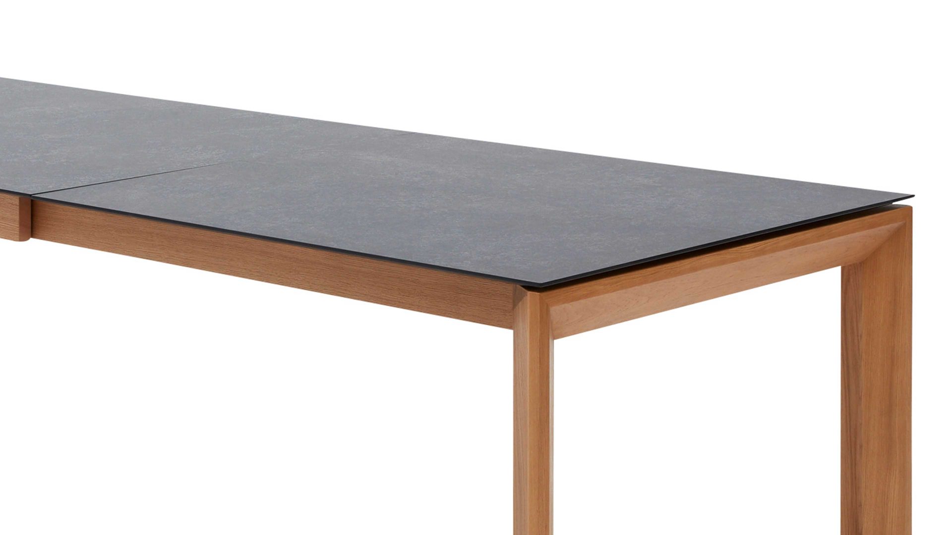 Auszugtisch Interliving aus Holz in Grau Interliving Esszimmer Serie 5102 – Auszugtisch V133 granitfarbenes HPL & Wildeiche – ca. 200-300 x 90 cm