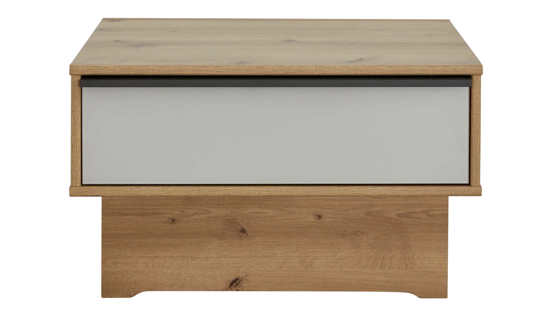 Nachtkommoden-Set Interliving aus Holz in Hellgrau Interliving Kleiderschrank Serie 1205 – Nachtkonsolen-Set Champagner & Eiche Bianco – zweiteilig