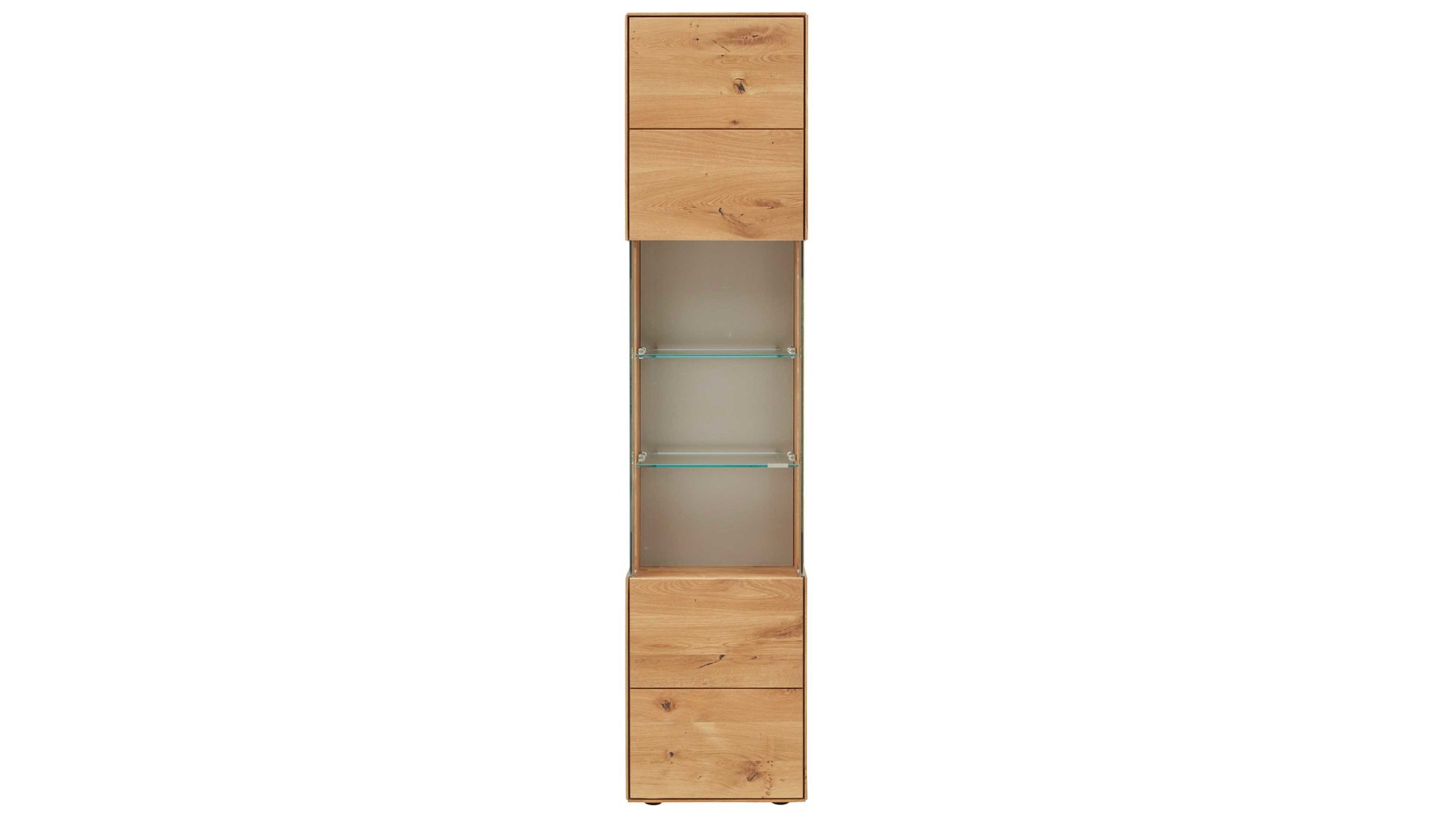 Vitrine Interliving aus Holz in Holzfarben Interliving Wohnzimmer Serie 2020 - Vitrine 151300 Asteiche – links, eine Tür