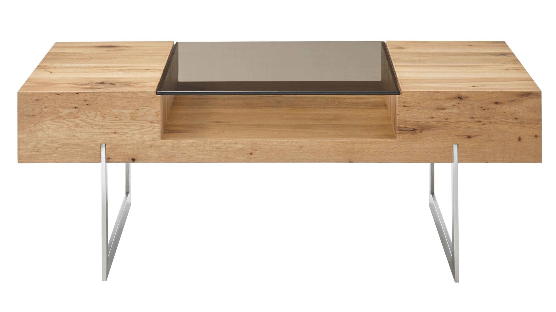 Couchtisch A better place furniture aus Holz in Holzfarben Couchtisch Rewa mit Stauraum Asteiche, Bronze & Edelstahl - ca. 110 x 60 cm