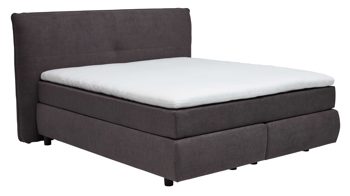 Boxspringbett Interliving aus Stoff in Dunkelgrau Interliving Bettsystem Serie 1414 - Boxspringbett Variante 2 dunkelgrauer Stoffbezug ENF 09 - Liegefläche ca. 160 x 200 cm