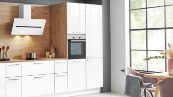 Einbauküche Nolte® küchen aus Holz in Weiß nolte® Einbauküche Lux mit Constructa Einbaugeräten Arcticweiß & Wildeiche rustikal - Länge ca. 470 cm