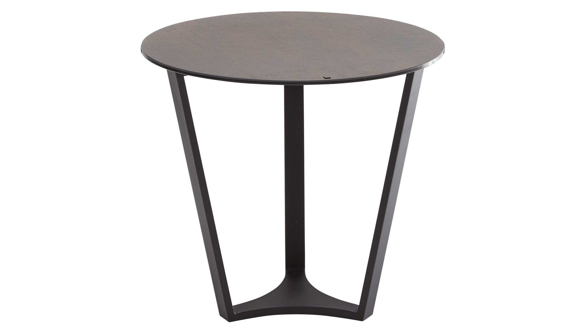 Beistelltisch Interliving aus Keramik in Dunkelbraun Interliving Couchtisch Serie 6208 - Beistelltisch ET175SD rostbraune Keramik & schwarzer Stahl - Durchmesser ca. 55 cm